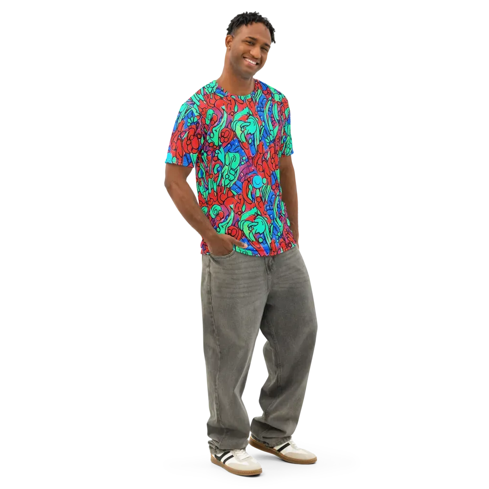 Hypercolor Habitat on Men's Cotton Crew Neck T-Shirt — Right Front
