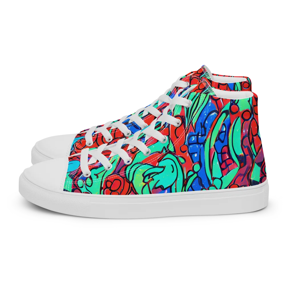 Hypercolor Habitat on Men's High Top Canvas Shoes — Left