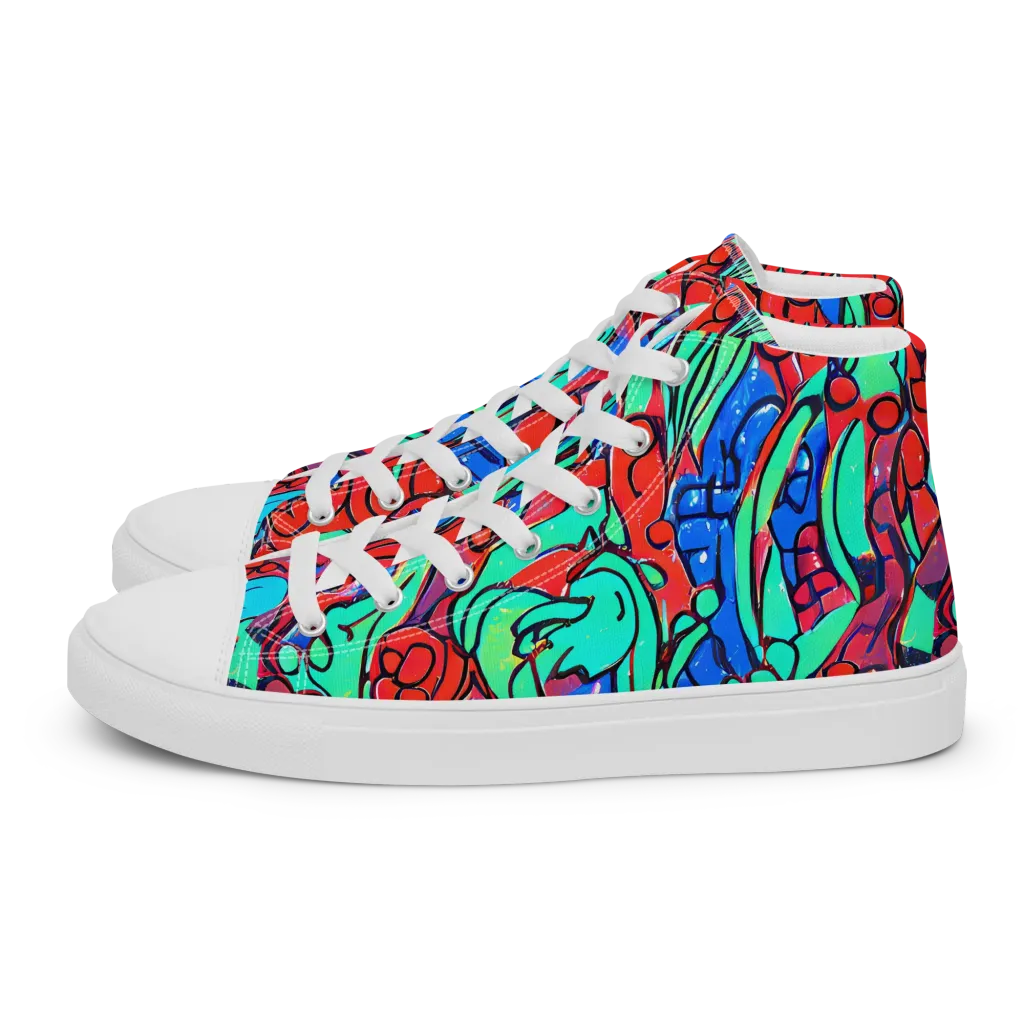 Hypercolor Habitat on Women's High Top Canvas Shoes — Left