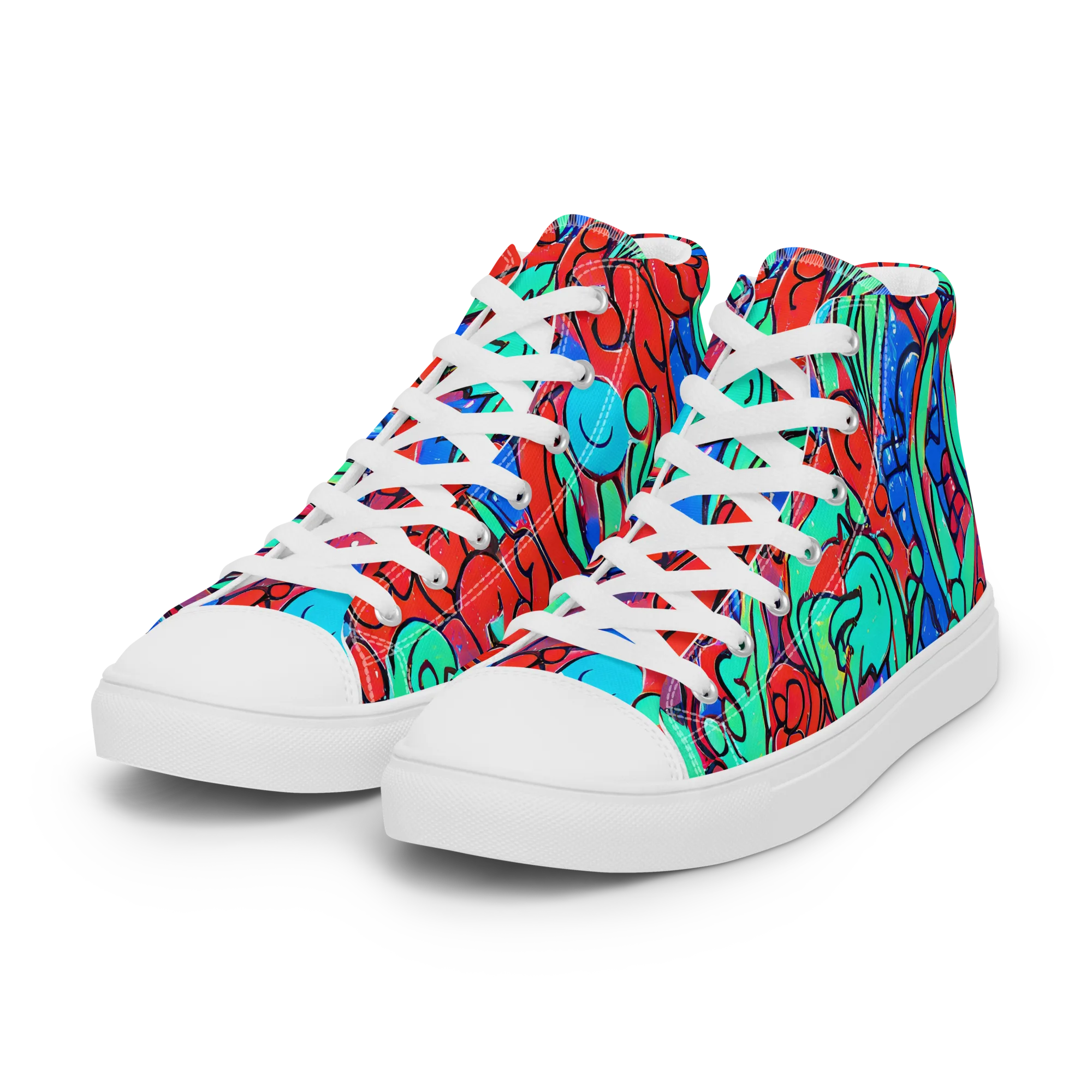Hypercolor Habitat on Women's High Top Canvas Shoes — Left Front