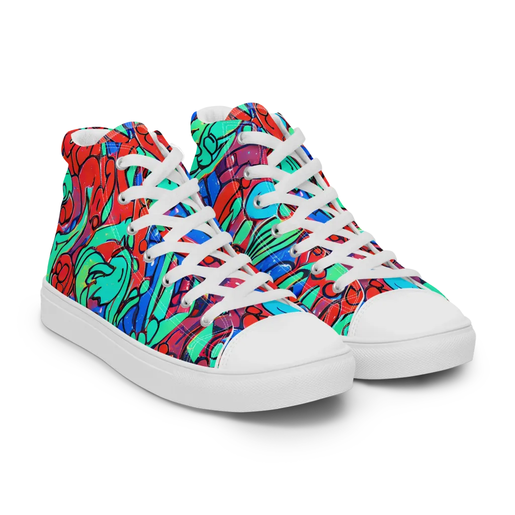Hypercolor Habitat on Women's High Top Canvas Shoes — Right Front