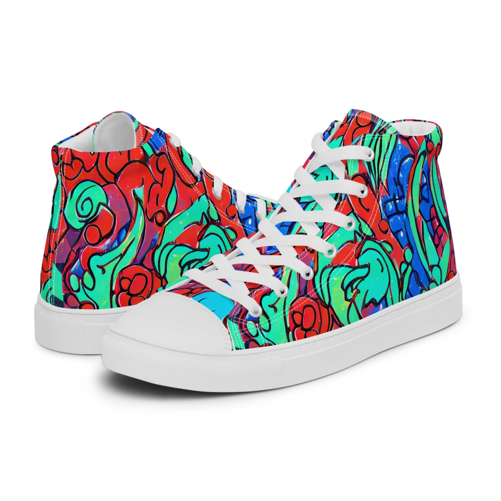 Hypercolor Habitat on Women's High Top Canvas Shoes — Left