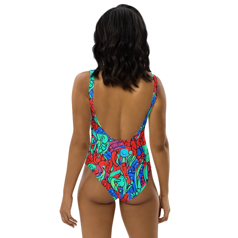 Hypercolor Habitat on One-Piece Swimsuit — Back