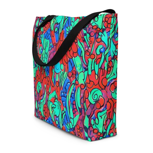 Hypercolor Habitat on a Large Tote Bag W/ Pocket