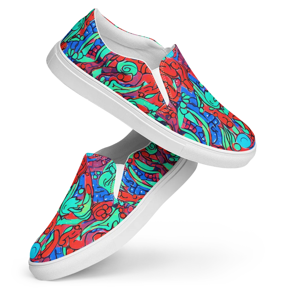 Hypercolor Habitat on Women's Slip-On Canvas Shoes — Front