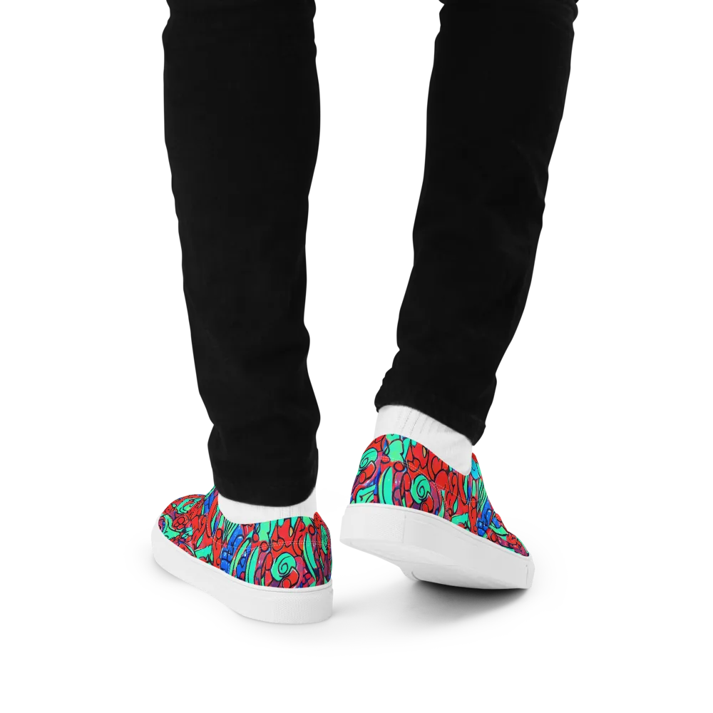 Hypercolor Habitat on Men's Lace-Up Canvas Shoes — Back