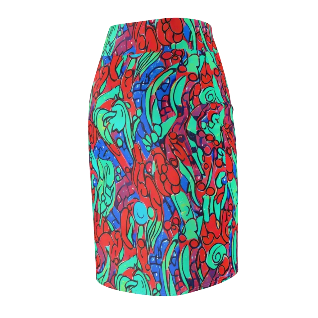 Hypercolor Habitat on Pencil Skirt — Back Side