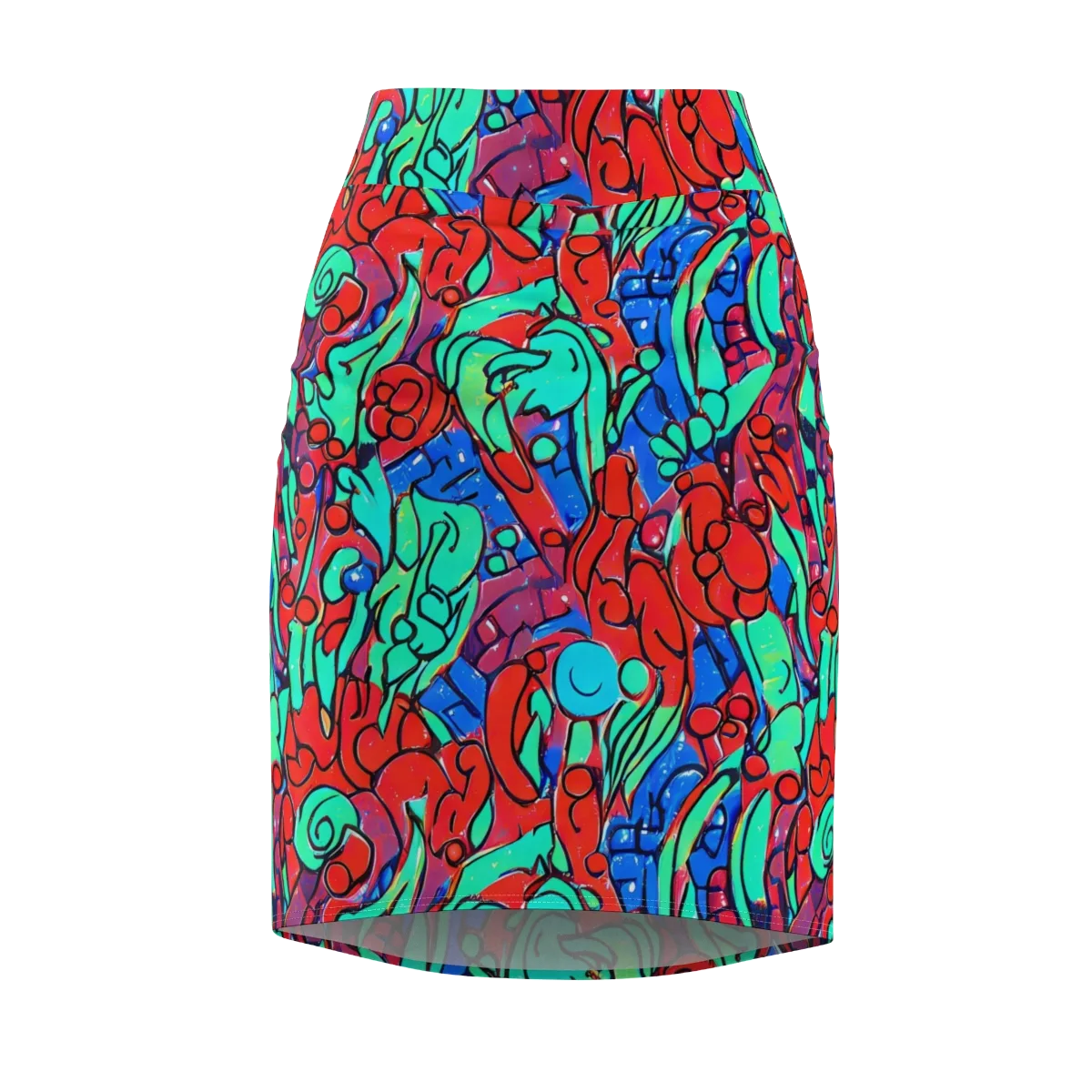 Hypercolor Habitat on Pencil Skirt — Front