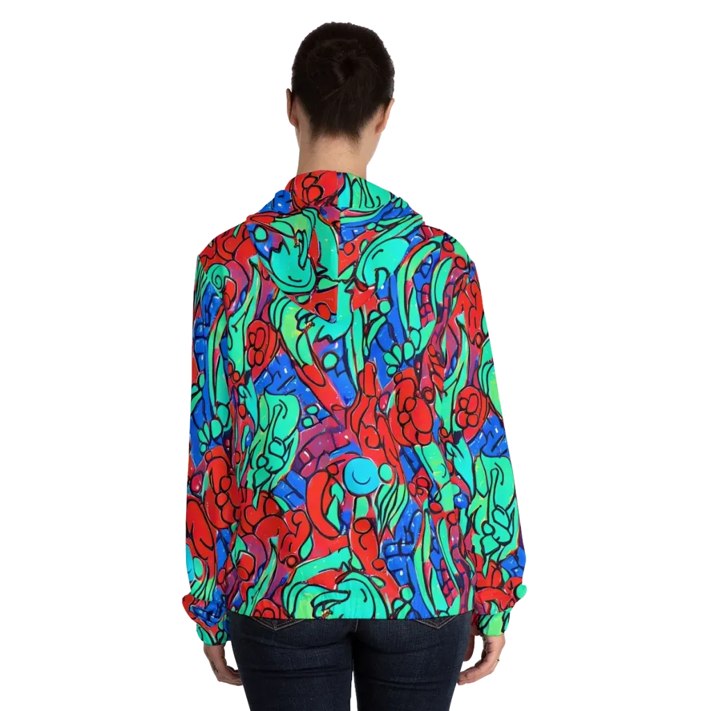 Hypercolor Habitat on Women's Full-Zip Hoodie — Back On Person