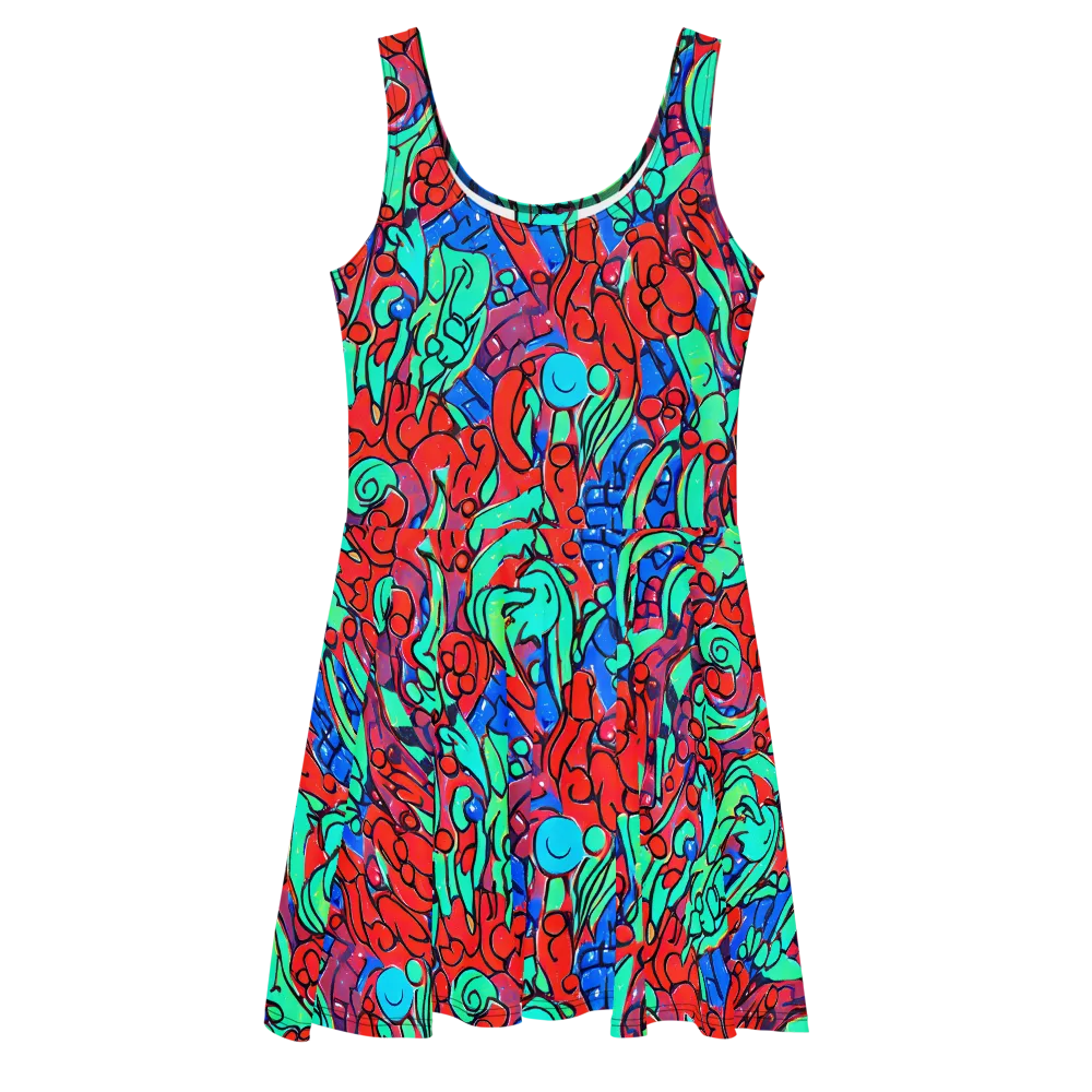 Hypercolor Habitat on Skater Dress — Front
