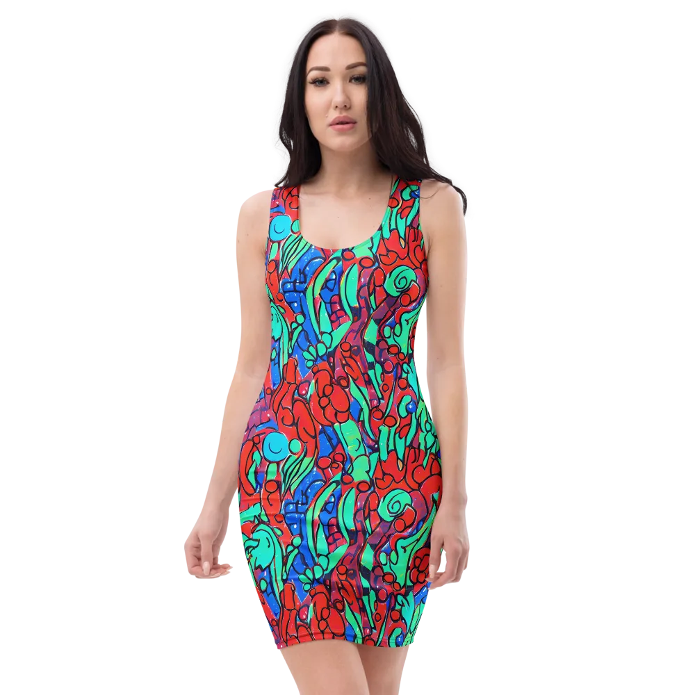 Hypercolor Habitat on Bodycon Dress — Front