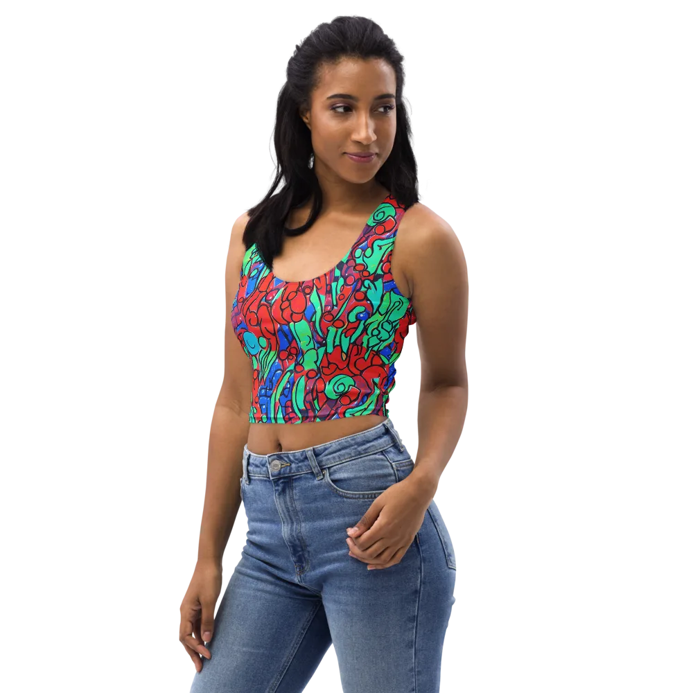 Hypercolor Habitat on Crop Top — Left Front
