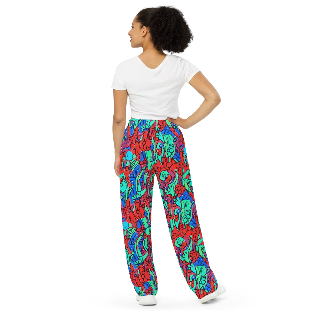 Hypercolor Habitat on Wide-Leg Pants — Back