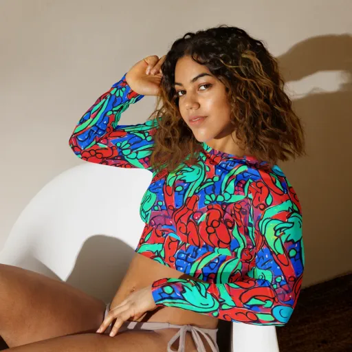 Hypercolor Habitat on a Long Sleeve Crop Top