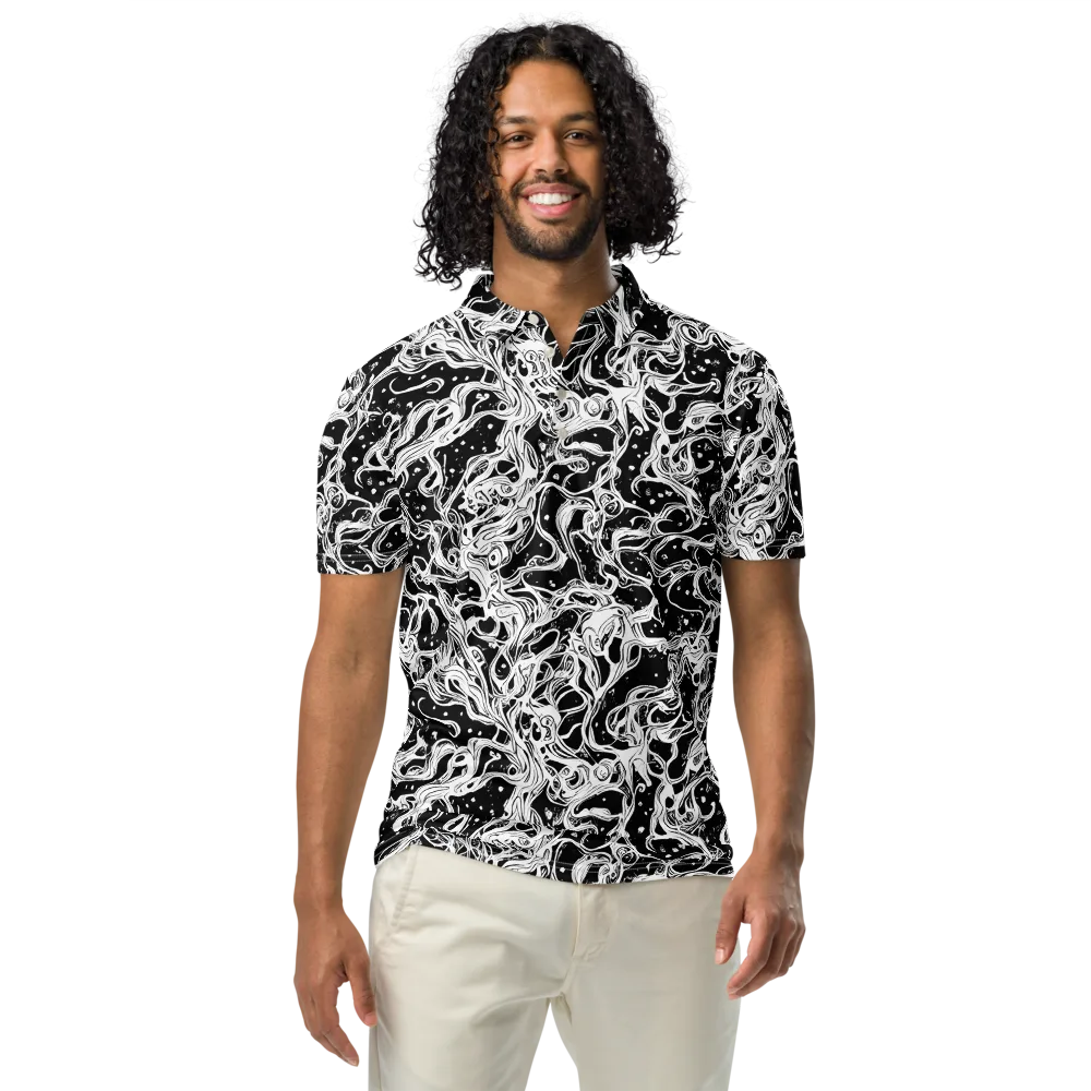 Sonic Smoke on Men's Slim Fit Polo Shirt — Front