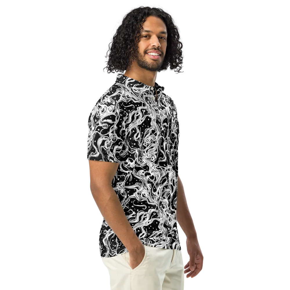 Sonic Smoke on Men's Slim Fit Polo Shirt — Right Front