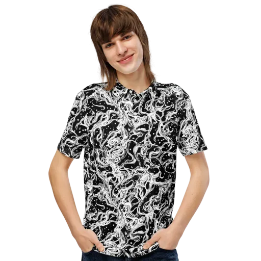 Sonic Smoke on a Men's Slim Fit Polo Shirt