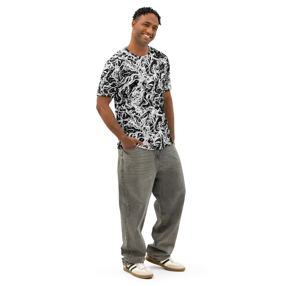 Sonic Smoke on Men's Cotton Crew Neck T-Shirt — Right Front