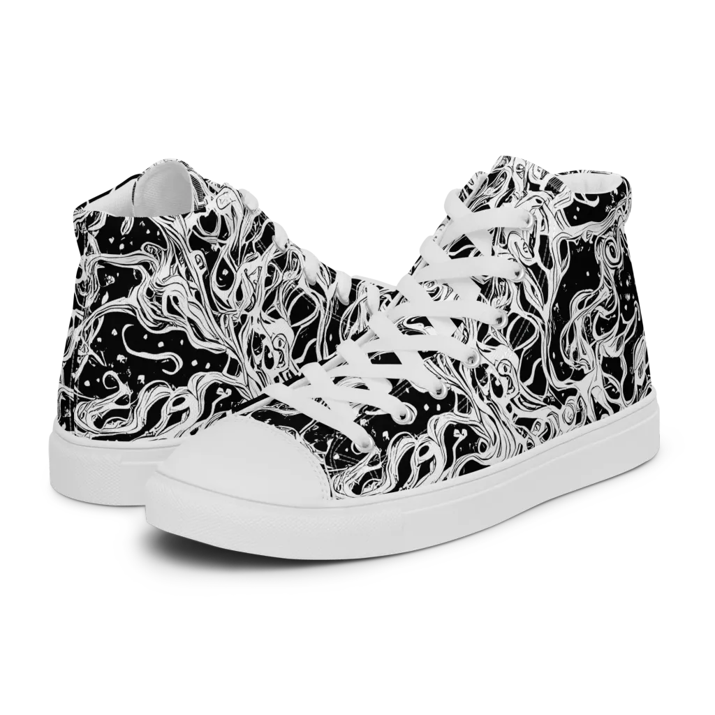 Sonic Smoke on Men's High Top Canvas Shoes — Left