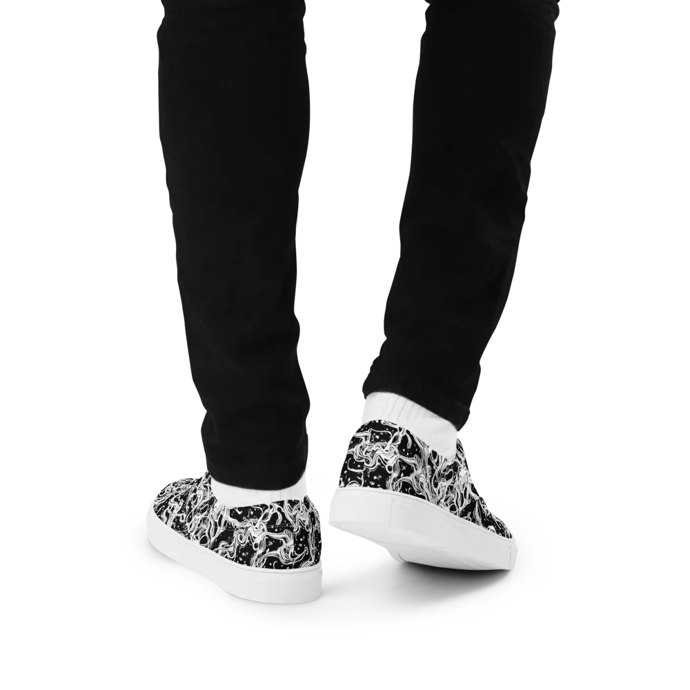 Sonic Smoke on Men's Lace-Up Canvas Shoes — Back
