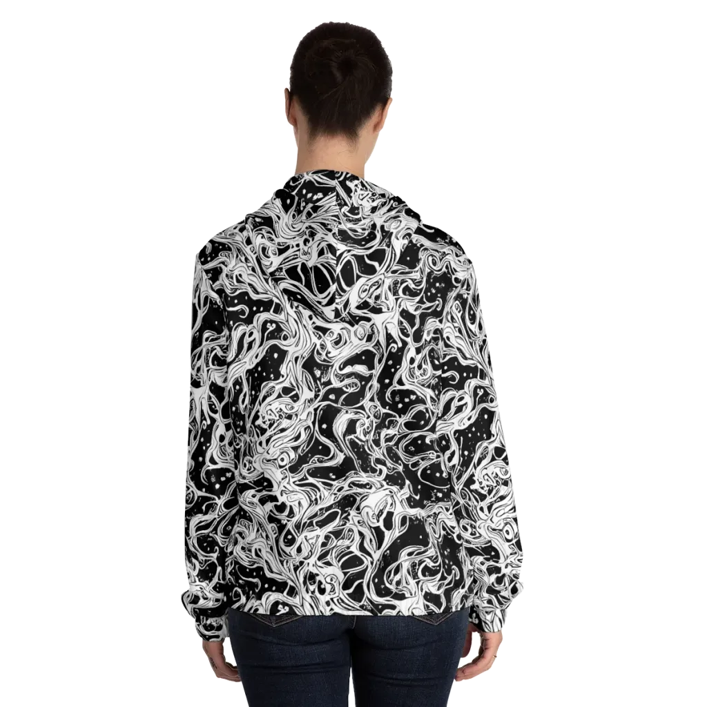 Sonic Smoke on Women's Full-Zip Hoodie — Back On Person