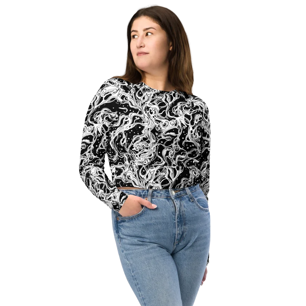 Sonic Smoke on Long Sleeve Crop Top — Front