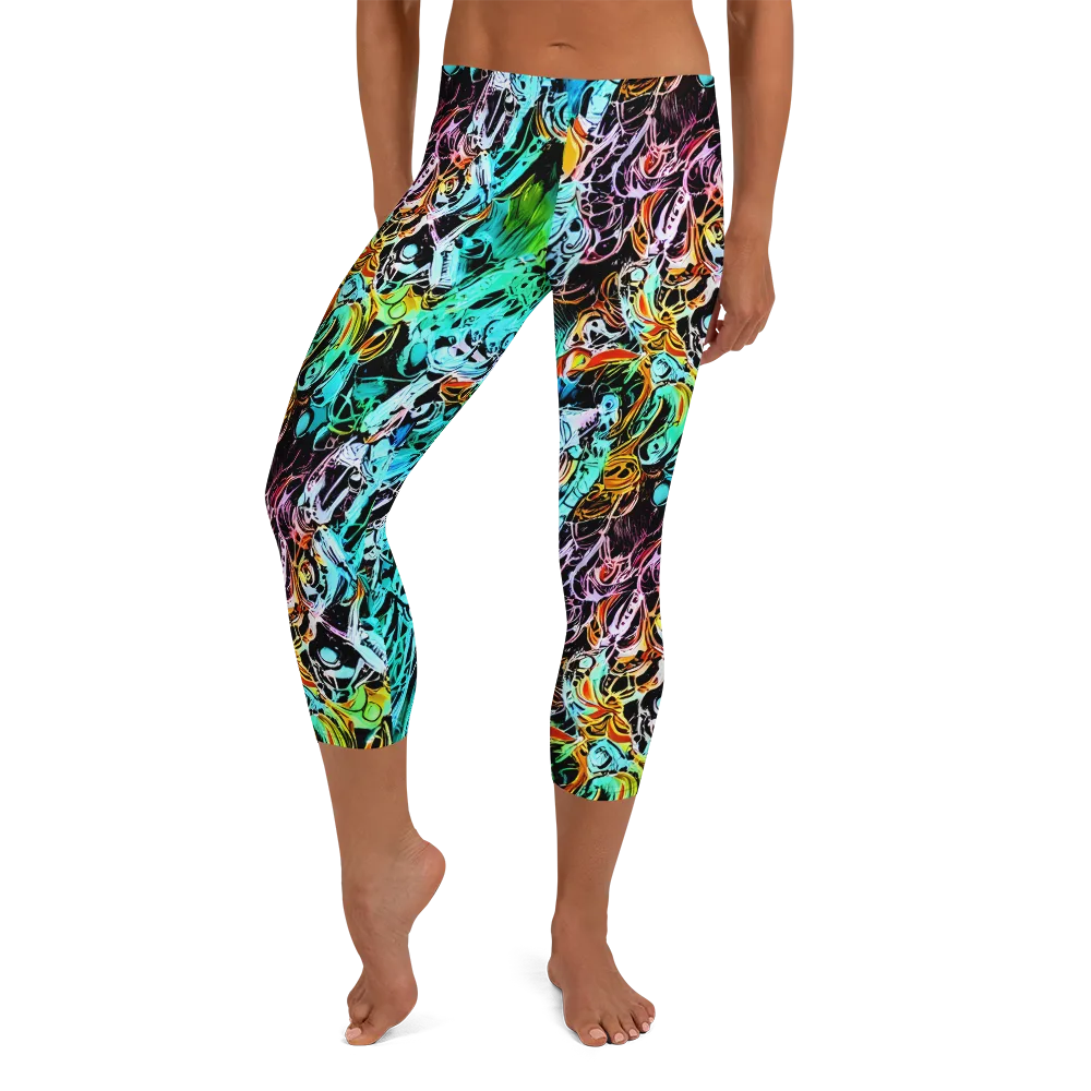 Color After Dark on Capri Leggings — Front