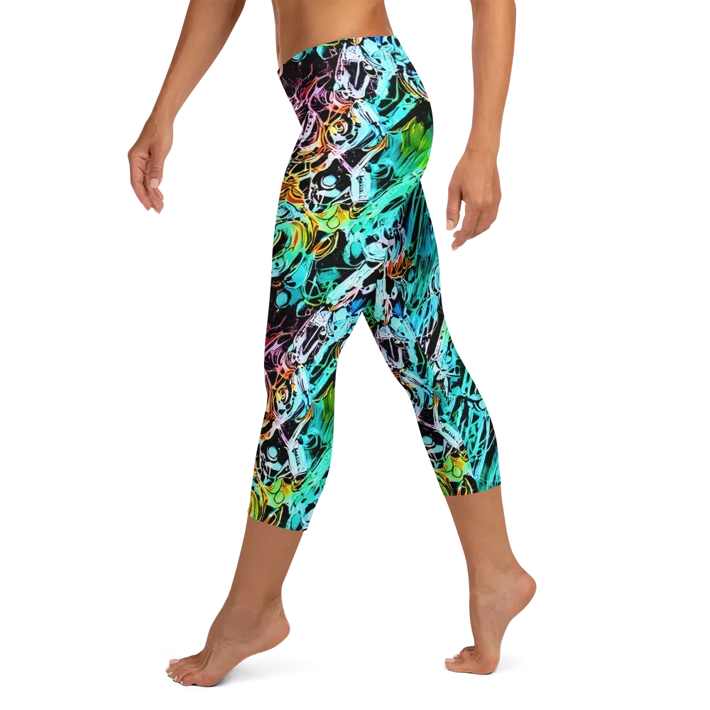 Color After Dark on Capri Leggings — Left