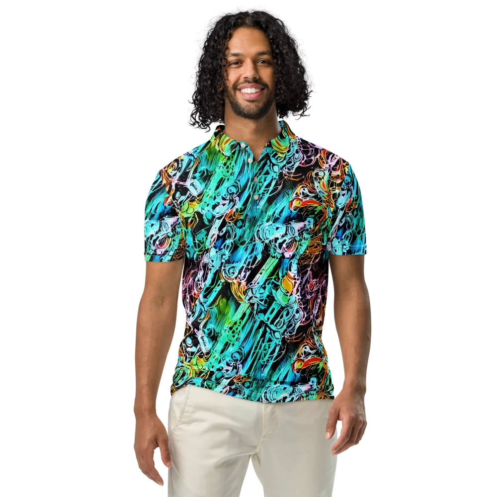 Color After Dark on Men's Slim Fit Polo Shirt — Front