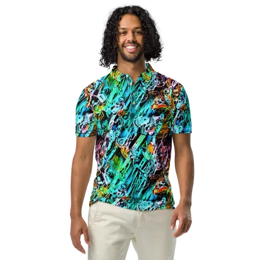 Color After Dark on a Men's Slim Fit Polo Shirt