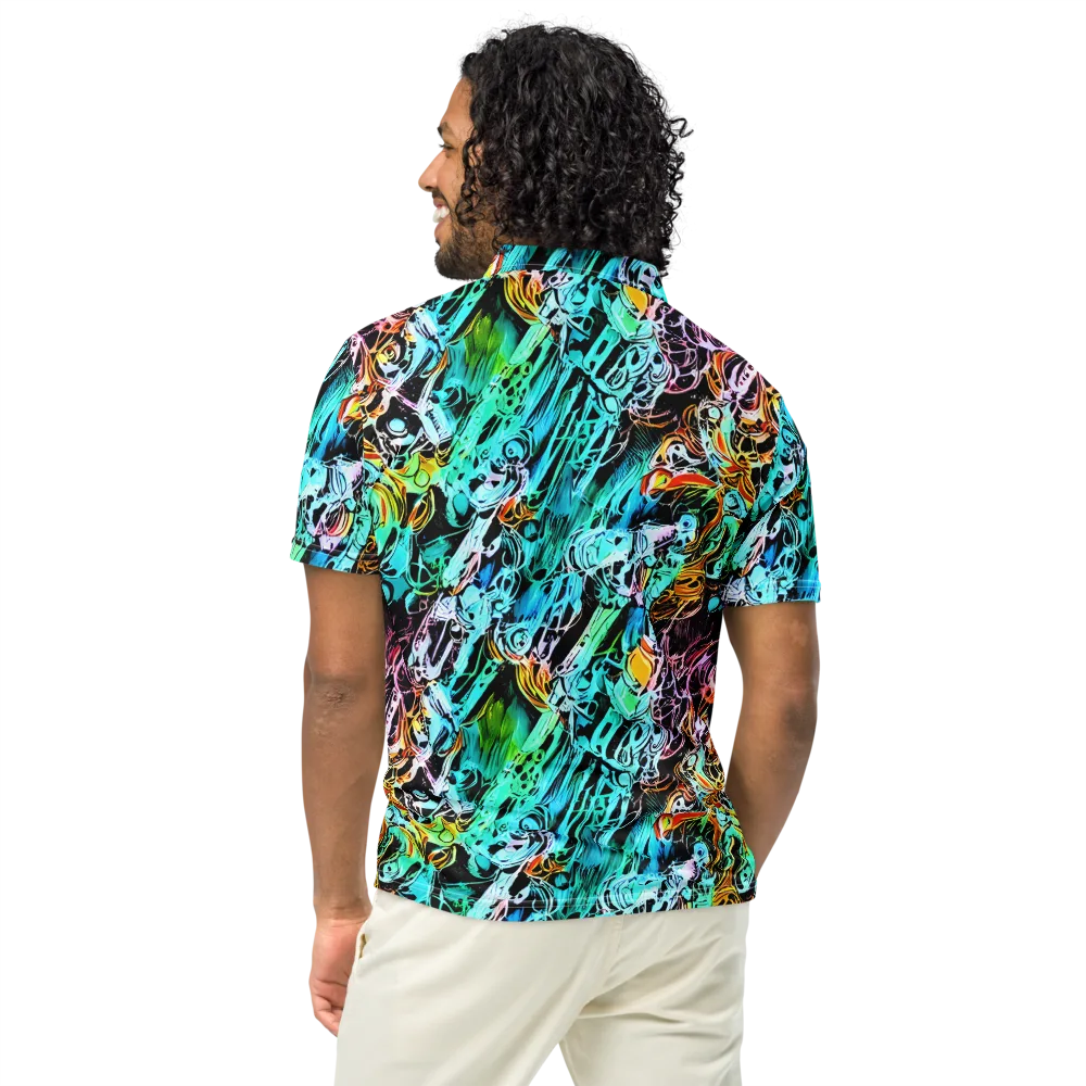 Color After Dark on Men's Slim Fit Polo Shirt — Back