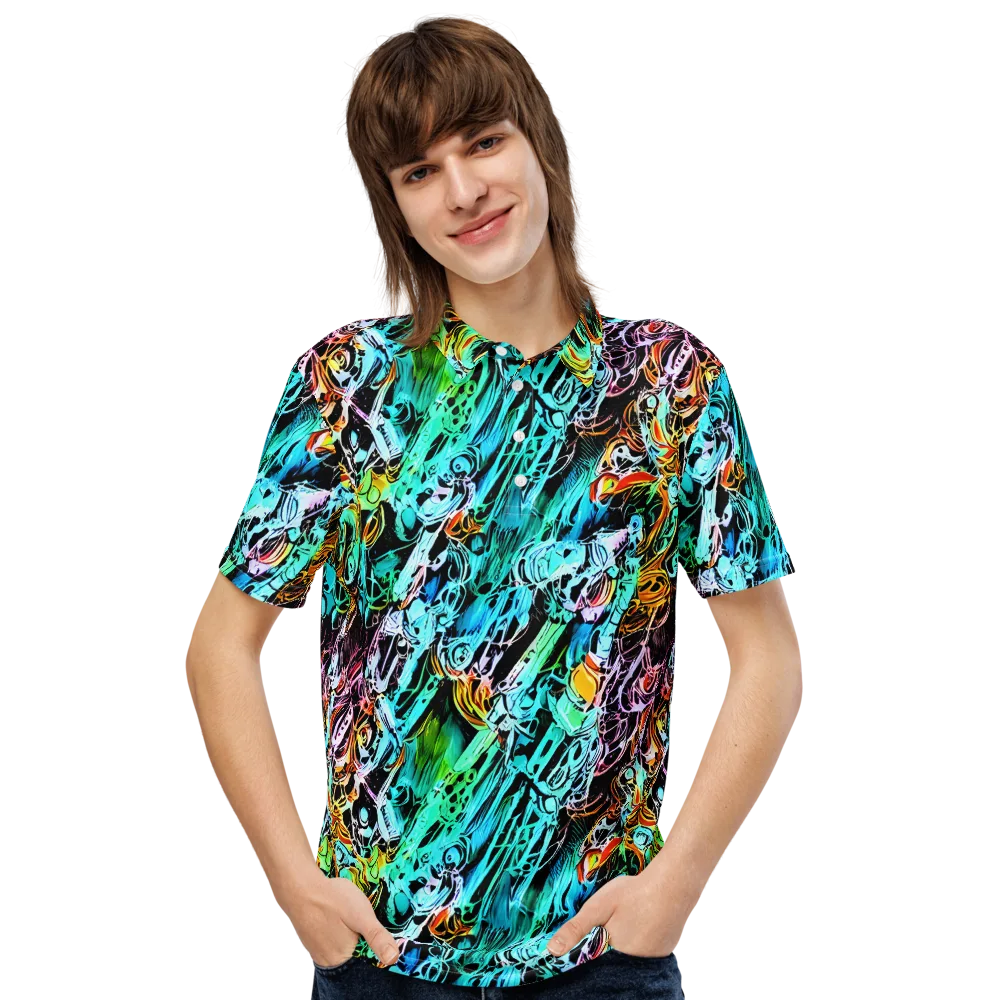Color After Dark on Men's Slim Fit Polo Shirt — Front