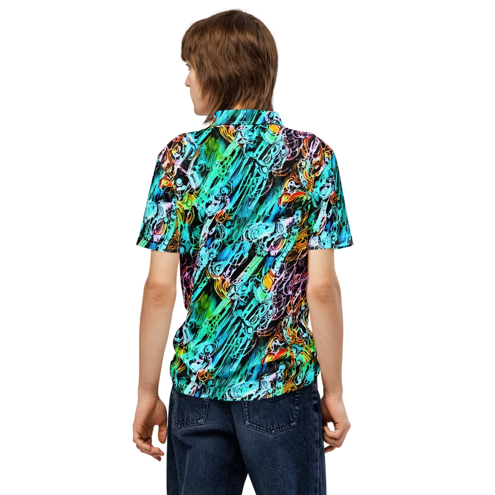Color After Dark on Men's Slim Fit Polo Shirt — Back