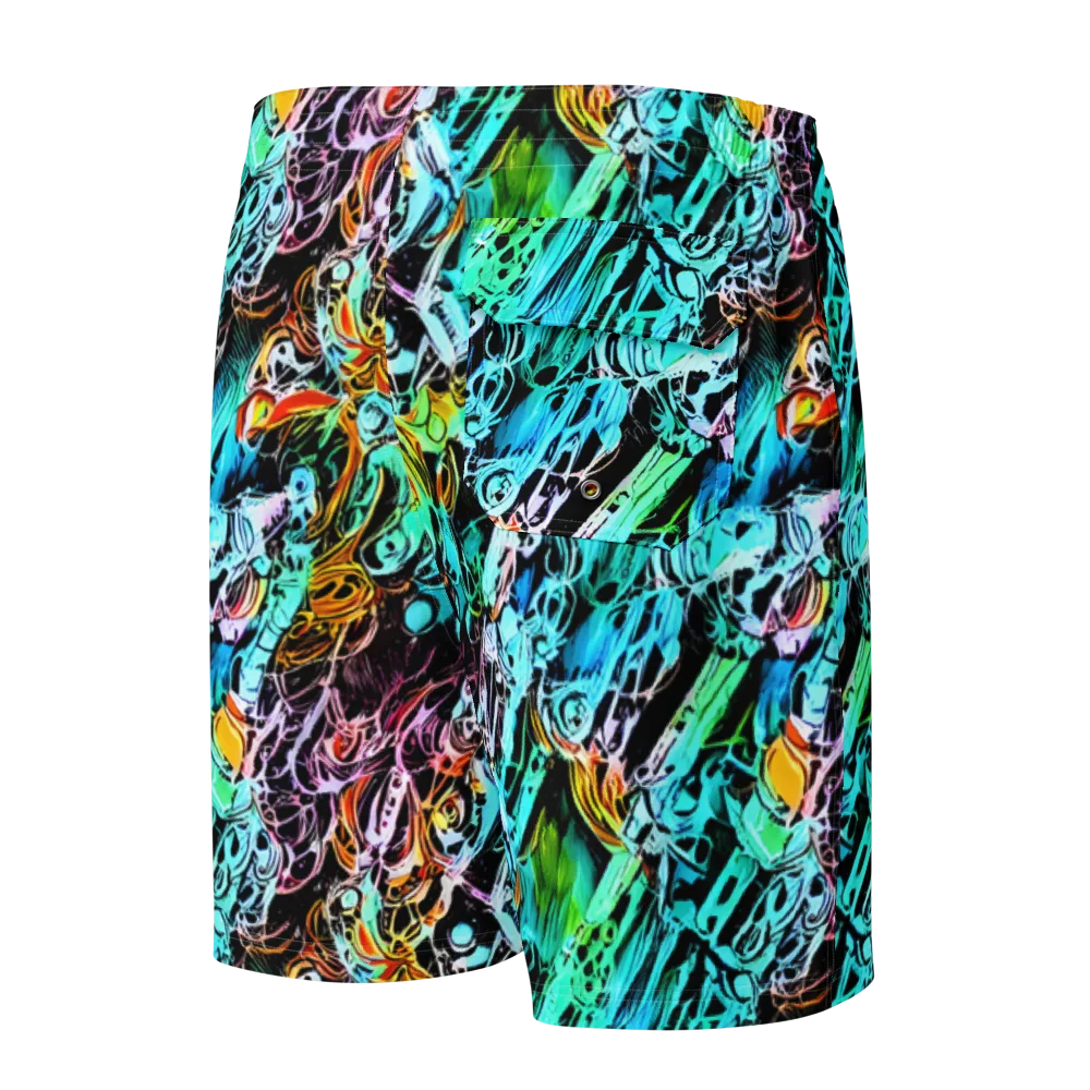 Color After Dark on Men's Board Shorts — Back
