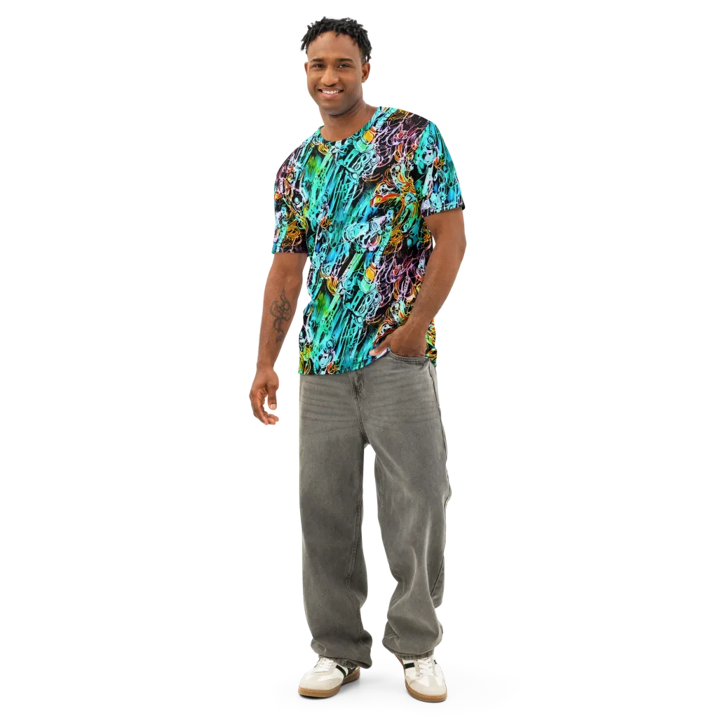 Color After Dark on Men's Cotton Crew Neck T-Shirt — Front
