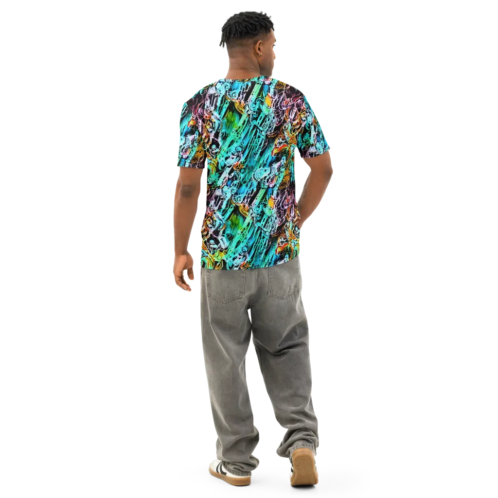 Color After Dark on Men's Cotton Crew Neck T-Shirt — Back