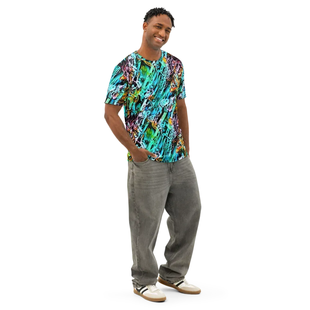 Color After Dark on Men's Cotton Crew Neck T-Shirt — Right Front