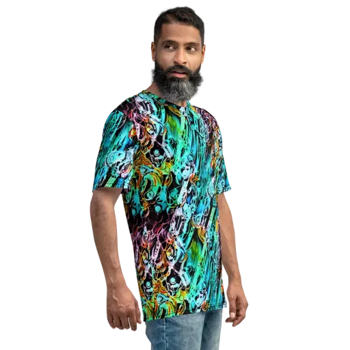 Color After Dark on a Men's Crew Neck T-Shirt