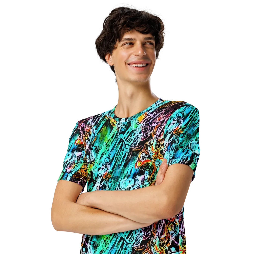 Color After Dark on Men's Crew Neck T-Shirt — Left Front