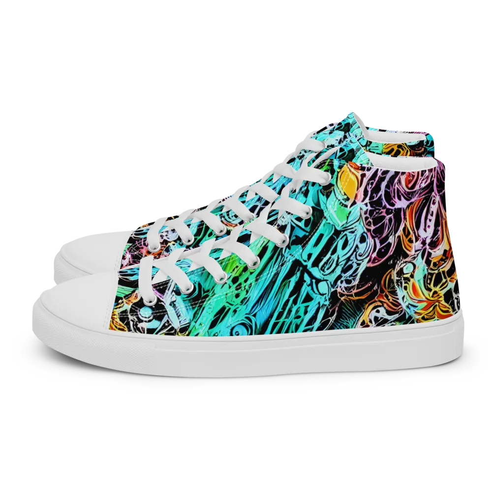 Color After Dark on Men's High Top Canvas Shoes — Left