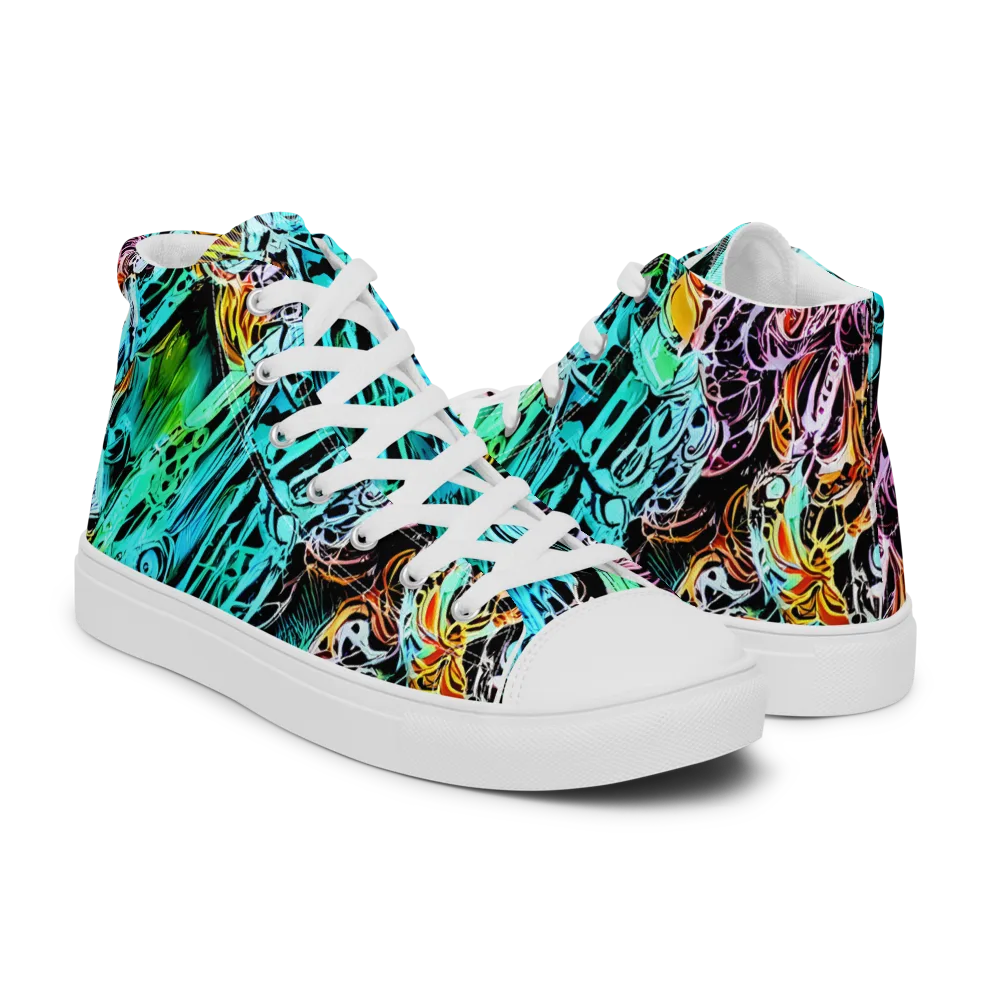 Color After Dark on Men's High Top Canvas Shoes — Right