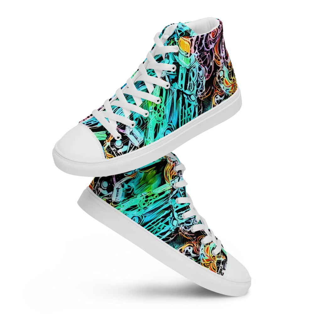 Color After Dark on Men's High Top Canvas Shoes — Front