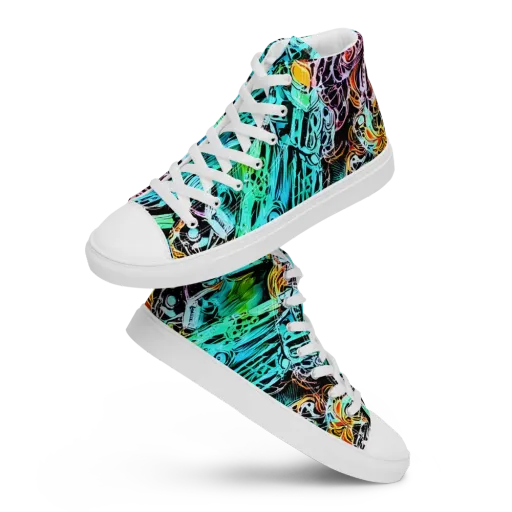 Color After Dark on a Men's High Top Canvas Shoes