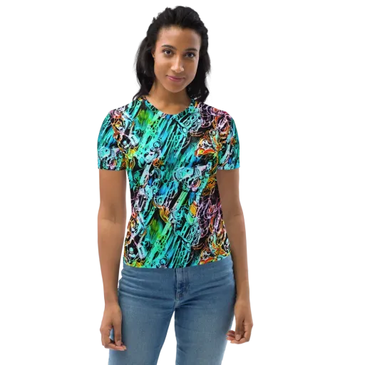 Color After Dark on a Women's Crew Neck T-Shirt