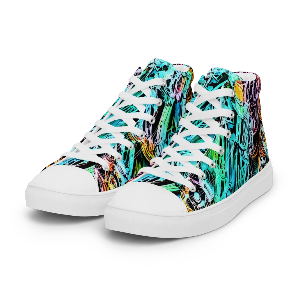Color After Dark on Women's High Top Canvas Shoes — Left Front