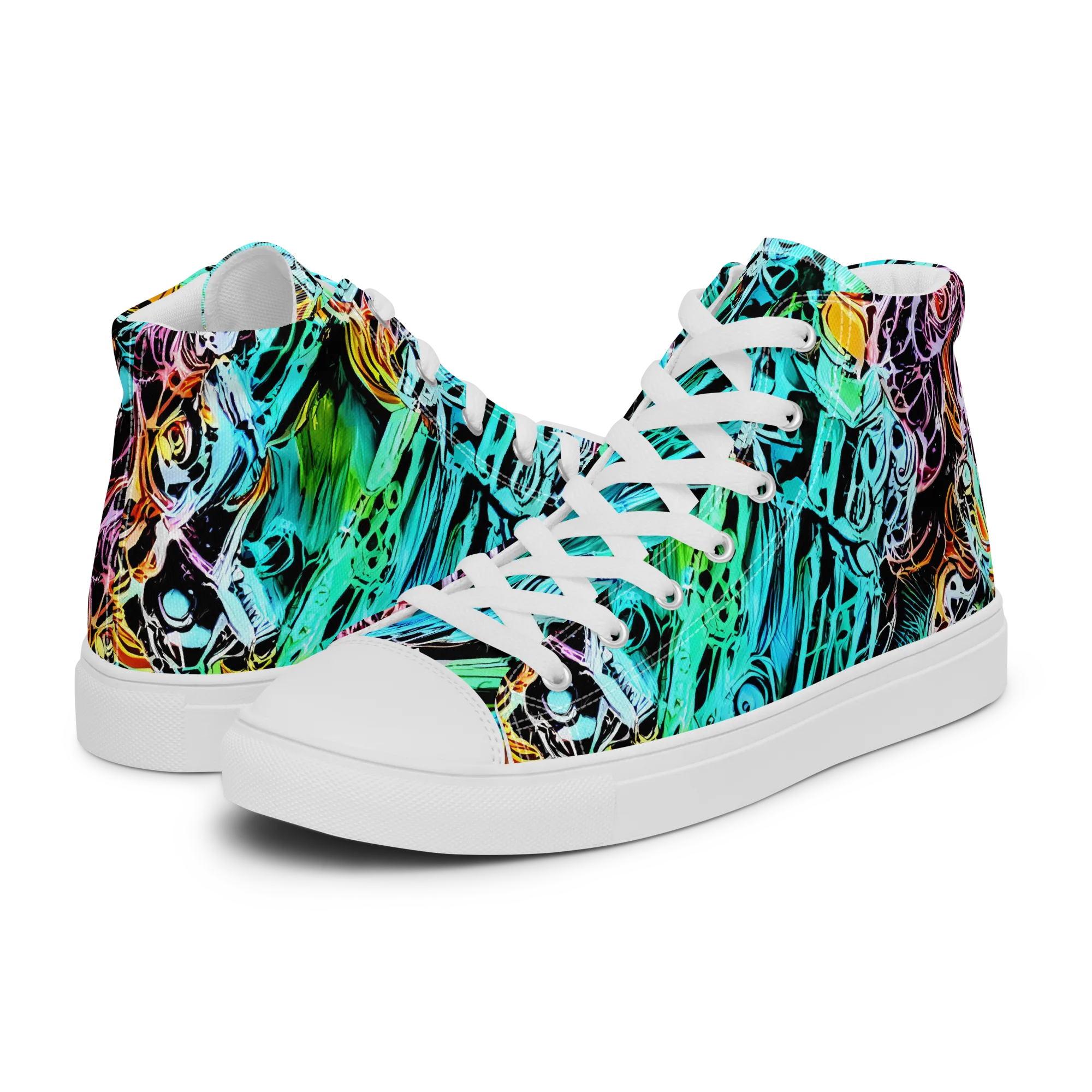 Color After Dark on Women's High Top Canvas Shoes — Left