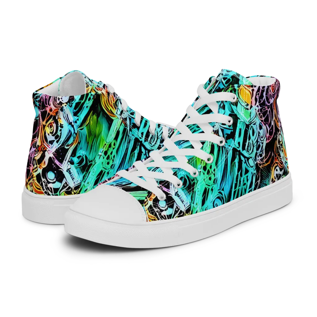 Color After Dark on Women's High Top Canvas Shoes — Left
