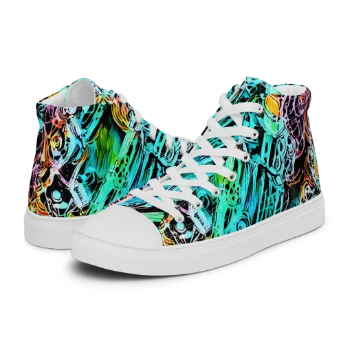 Color After Dark on a Women's High Top Canvas Shoes