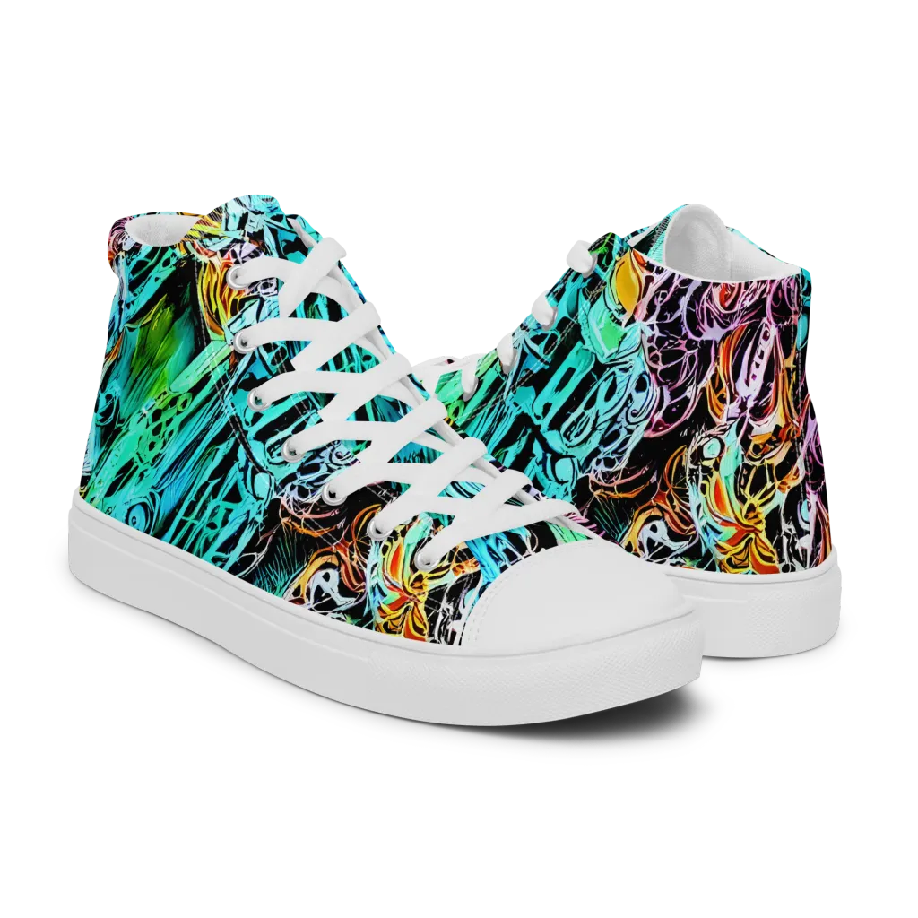 Color After Dark on Women's High Top Canvas Shoes — Right