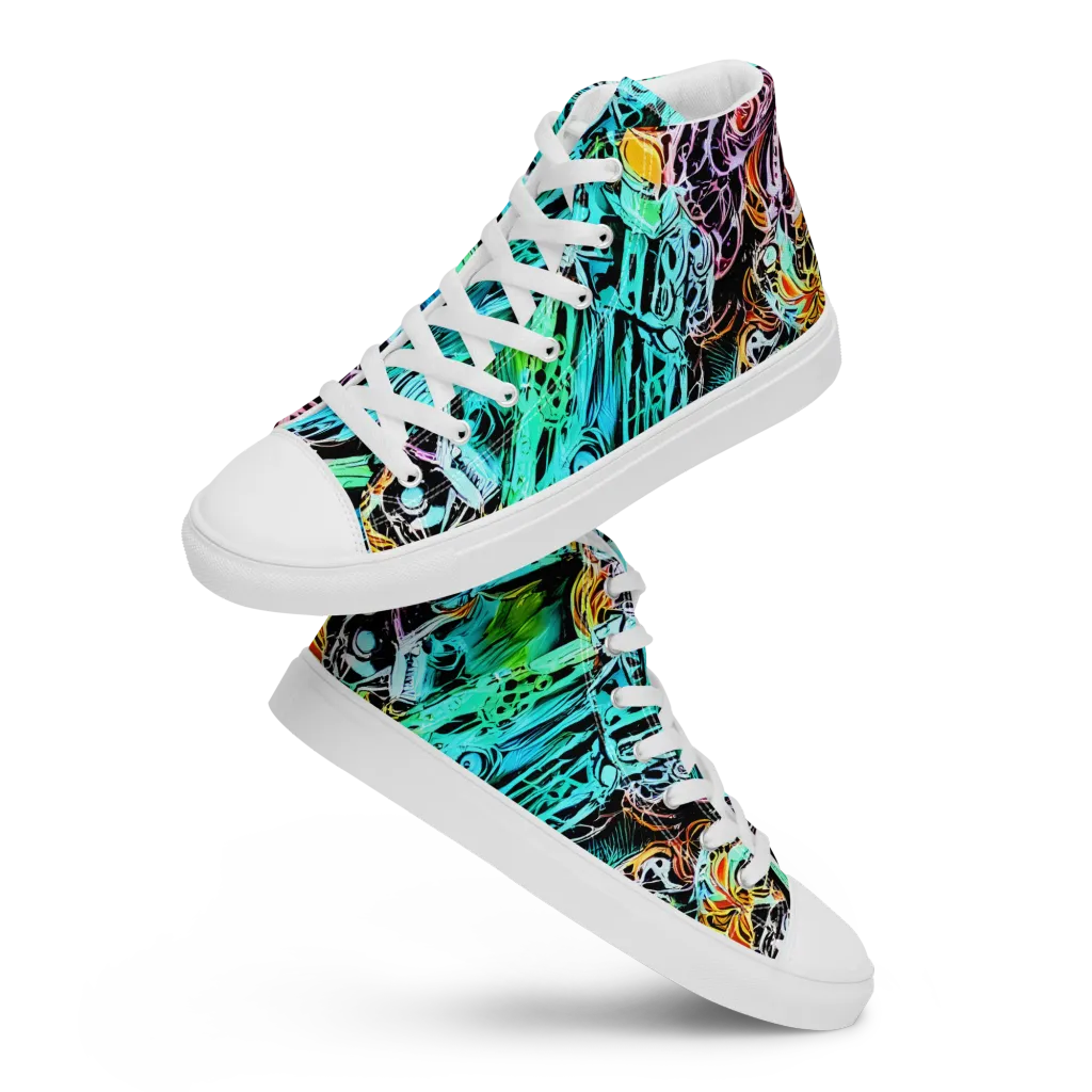 Color After Dark on Women's High Top Canvas Shoes — Front